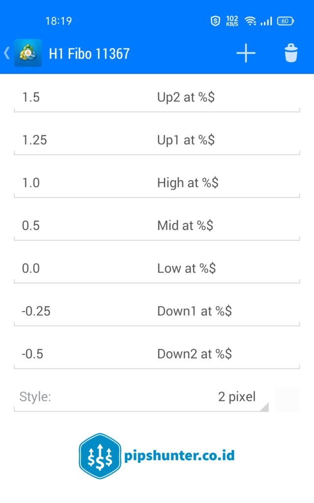 parameter-level-fibonacci-kustom