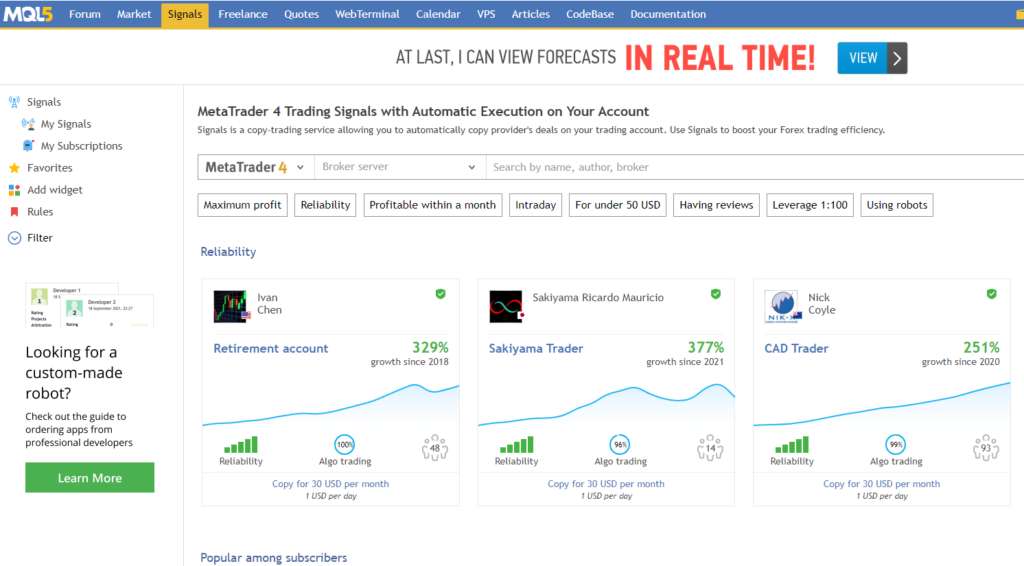 Marketplace sinyal trading forex terbesar - Mql5.com